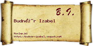 Budnár Izabel névjegykártya